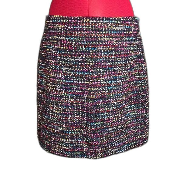 LOFT Skirt Women's Size 10 Multi-Colored Tweed Mini Pencil Skirt - Picture 1 of 6